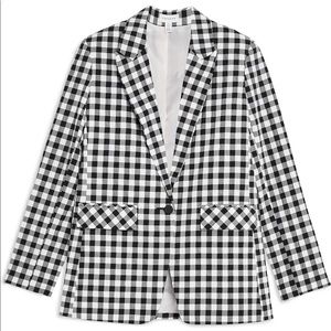 Topshop Gingham Blazer